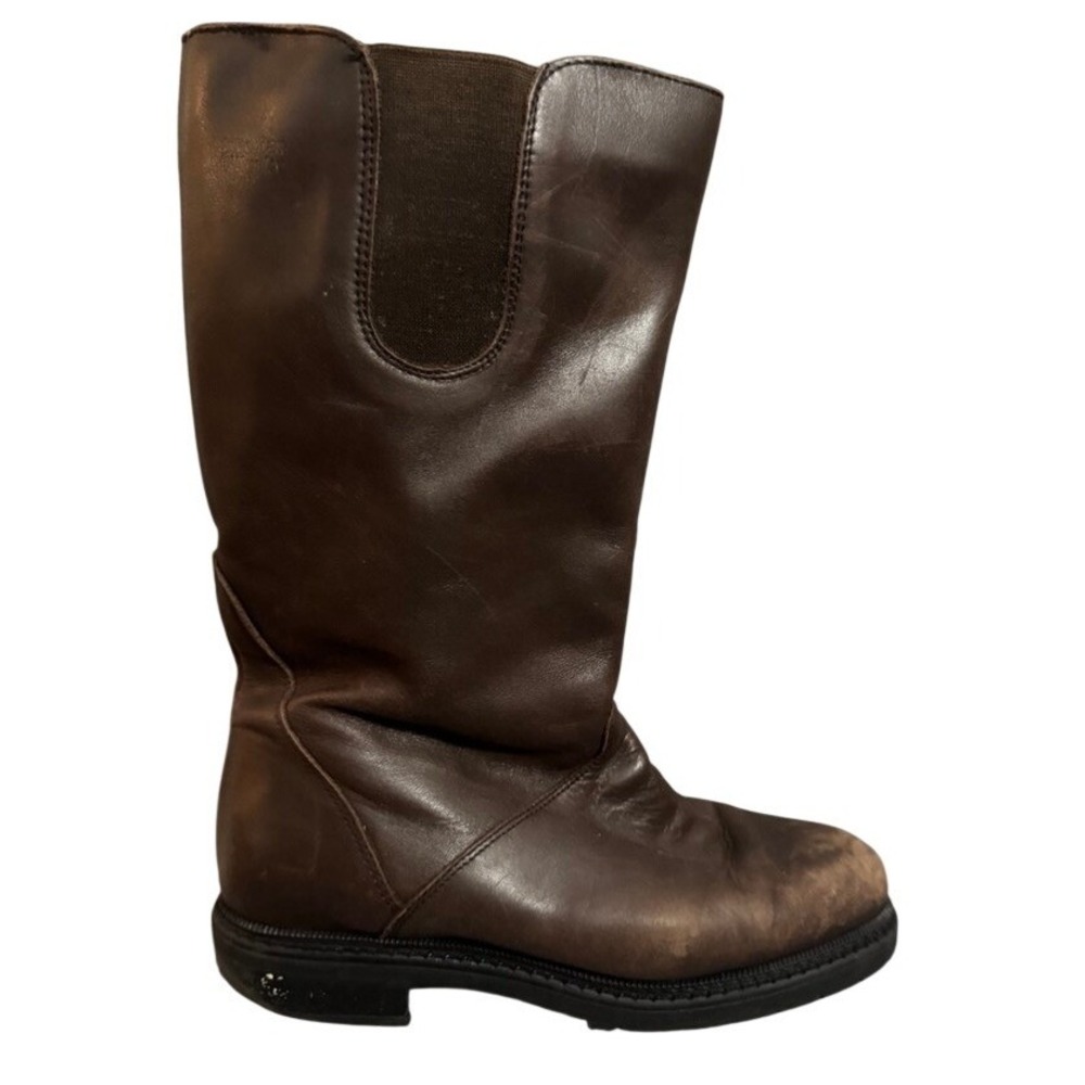 Siberian Husky Tall Riding Boots Elastic Side Gored Soles Mens Womens Size 8